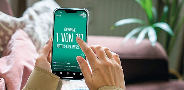 Gewinnspiel auf Handyscreen